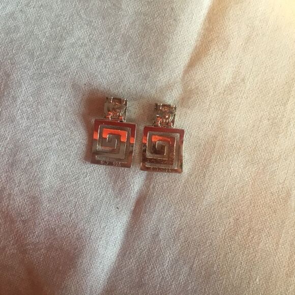 Sterling Silver Greek Key Earrings - Picture 8 of 9